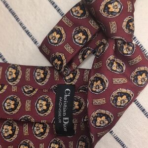 Dior Burgundy Patterned Men's Tie
